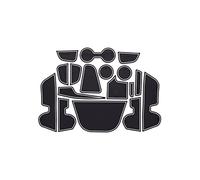 Per Jeep Per Compass 2017 2018 2019 MK2 Tappetino Antiscivolo In Gomma Car Door Groove Cup Phone Pad Gate Slot Coaster Interior JUNOOS(1)