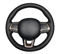 Per Jeep Per Il 2017 2018 Per Renegade 2015 2016 Volante In Pelle Nera Copertura di Protezione Coprivolante per auto(White Thread)