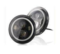 Per Jeep Per Wrangler JK LJ TJ Per CJ-8 Per CJ-7 Fari Anteriori Rotondi A LED Da 7 Pollici DRL Abbaglianti Fuoristrada Neri Principale Fari Faro(Headlight 2pcs B)