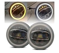 Per Jeep Per Wrangler JK LJ TJ Per CJ-8 Per CJ-7 Fari Anteriori Rotondi A LED Da 7 Pollici DRL Abbaglianti Fuoristrada Neri Principale Fari Faro(Headlight 2pcs Q)