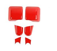 Per Jeep Per Wrangler JL Per Gladiatore JT 2018 2019 2020 2021 2022 Auto Specchietto Retrovisore Base Borsette Copertura Decorazione Sticker(Red 6 PCS)
