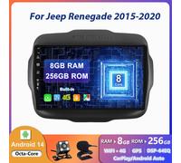 Per Jeep Renegade 2015-2020 Autoradio CarPlay Navi GPS ANDROID 14 GPS 8GB+256GB