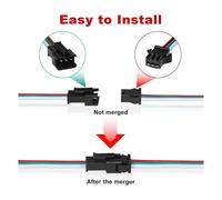 Per JST SM Kit Connettore 30 Coppie di Connettori 3Pin con Fili 15cm per LED