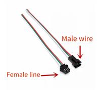 Per JST SM Kit Connettore 30 Coppie di Connettori 3Pin con Fili 15cm per LED