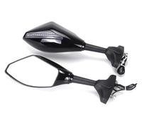 Per Kawasaki Per Ninja ZX6R ZX636 ZX10R Per 300 EX300 Specchietti Retrovisori Da Corsa Per Moto Con Indicatori Di Direzione Laterali manubrio specchi laterale(Black-Clear)