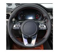Per KIA Per Optima 2018 Coprivolante Per Auto Nero Cucito A Mano Accessori Per Interni Auto Coprivolante Custodia(Yellow thread)