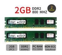 per Kingston 4GB 4G (2x 2GB) / 1GB PC2-6400U DDR2 800MHz CL6 DIMM Memoria RAM IT