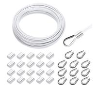 Per kit cavo acciaio inox 49FT 1/8" con manicotti bianchi per ringhiera