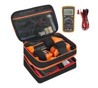 per kit di test elettrici | organizer per controllo circuito - organizer impermeabile doppio strato per utensili elettrici con spazi per