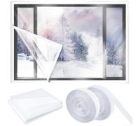 per Kit Isolamento Finestra Reusable per pe Film 35x20x5cm Tagliabile | Materiale per pe rinforzato Adatto a diversi tipi di telai Opzioni trasparenti tagliabili per varie