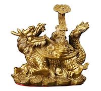 per la Camera da Famiglia della Camera da Giardino per Ufficio Figurine artistiche Art Feng Shui Statua in Ottone Tartaruga con rou yi Scultura ricchezza prosperità ornamenta
