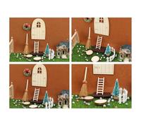 per la casa di Natale - Decorazione di mobili Mini Statuette | Pezzi in Miniatura Creative in Stile fatato con Effetto Legno, Set di Artigianato Decorativo per la casa, la Famiglia