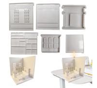 per la casa in miniatura, stampo per la casa | Stampo artigianale per piccola casa - in gesso per la casa, set di 6 artigianali per la casa, in resina