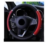 Per La Copertura 37-38 Cm Di Diametro Antiscivolo Decorazione Automatica Coprivolante In Pelle PU Volante Coprivolante(Black red)