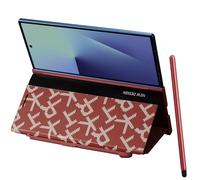 per la custodia del telefono Samsung Galaxy Z Fold3 con slot per S Pen, La penna stilo è inclusa, Cover in pelle PU per Samsung Z Fold 3 con cavalletto-Rosso
