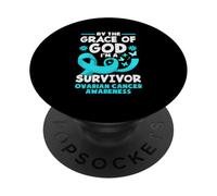 Per la grazia di Dio sono un sopravvissuto alla consapevolezza del cancro ovarico PopSockets PopGrip Adesivo