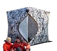 per la pesca al ghiaccio - Riparo portatile isolato per pesca invernale all'aperto | 210D Oxford Cloth, pali in fibra di vetro da 9,5 mm, antivento e resistenti al freddo | 180x180 cm Shelter Ea