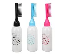 Per la plastica, per la bottiglia di applicatore a pettine, scala chiara, design ergonomico, 3pc, bottiglia colorare per capelli per shampoo tintura per capelli