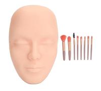Per la pratica del trucco, per il pennello per il trucco 8 pezzi, faccia piena realistica 3D, strumento di pratica cosmetica del manichino riutilizzabile (Tono della pelle leggera)