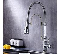 per la pubblicità della Fattoria a Bar, Tira Fuori Mixer Materiale in Ottone Cucina vanità Rubinetto del lavandino (Colore: Cromo e Oro)