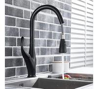 per la pubblicità della Fattoria Barre, miscelatori di lavandini Neri, Una Doccia spruzzatrice a corsi d'Acqua, Rubinetto da Cucina Montato sul Ponte, Tira Giù Un Mixer ad Acqua Fredda Calda