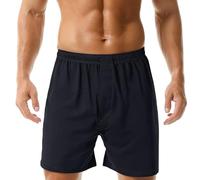per la spiaggia casa pigiama pantaloni cotone uomo sciolto pantaloncini solidi slip pantaloni Knockdown pantaloncini, Nero , 5XL