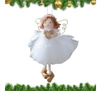 per l'albero di Natale - Decorazione da sogno con gonna in tulle - Angelo bambina con dorate per Natale, per balcone, giardino, caffè, fattoria, davanzale, porta soggiorno