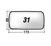 Per Lancia Kappa Vetro di Ricambio Sx=Dx Azzurro per Specchio Retrovisor 173x89