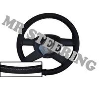 Per Lancia Thesis 02-09 Nero Italiano Volante IN Pelle Cover Cucitura Bianca