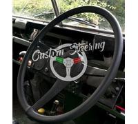Per Land Rover Serie 2 1958-61 Nera Vera pelle Italiana Copertura Del Volante