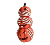 per lanterna Zucca Impilata 3 Livelli con Luci Colorate Halloween | Tre zucche impilate, mani scheletro, volti intagliati, spettrale, perfetto per feste