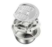 Per Lavare Il Riso - 26,8x13,5x9 Cm Set Di Grattugia E Risciacquatore | Grattugia In Acciaio Per Aglio | Per Frutta Verdura Cipolla Cipollotto Cucina