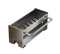 Per lavello in acciaio al carbonio resistente con vassoio di drenaggio | Organizer per spugna da cucina e portasciugamani per bordi stretti, montaggio senza attrezzi, in metallo, grigio