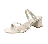 per Le Donne 2025 Blocco Basso Sandali Aperti Scarpe da Sposa della Punta della Punta della Caviglia Estate