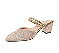 per Le Donne 2025 Blocco Basso Sandali Aperti Scarpe da Sposa della Punta della Punta della Caviglia Estate