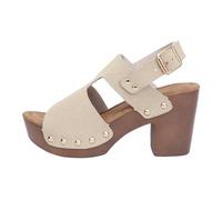 per Le Donne 2025 Sandali retrò con Tallone Grosso in Pelle Scamosciata con Tacchi a Blocco della Piattaforma di Fibbia Regolabili