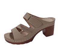 per Le Donne 2025 Sandali retrò con Tallone Grosso in Pelle Scamosciata con Tacchi a Blocco della Piattaforma di Fibbia Regolabili