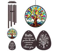 per le donne, 64,8 cm Bestie Wind Chimes per esterno | Regalo dell'amicizia per donne, regalo di compleanno per donne, campanelli a vento con albero della vita per la migliore