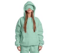 per le donne Autunno Inverno Allenamento Palestra Jogger Increspato Giacche Con Cappuccio Abiti Felpa Donna 2025, S-623 Verde Menta Lime, M