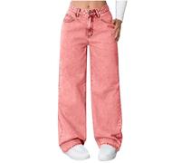 per le Donne Estate Autunno Denim Cowgirl Taglio Alto Flare Gamba Larga Gamba Dritta Lungo Bootcut Gamba Pantaloni Jeans Donna 2025, S-449 Rosa, S
