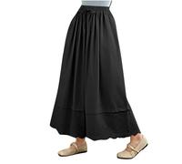 per le donne estate autunno denim vittoriano taglio alto danza cosplay svasato gamba larga pantaloni pantaloni donna 2025, C-511 Nero, L