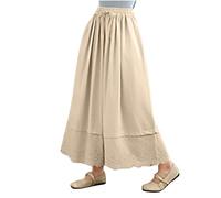 per le donne estate autunno denim vittoriano taglio alto danza cosplay svasato gamba larga pantaloni pantaloni donna 2025, C-511 Bianco, M
