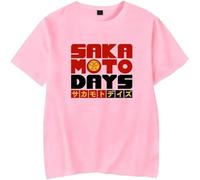 Per Le Donne Maglietta Anime SAKAMOTO DAYS Girocollo Cotone Stampa T-Shirt Oversize Unisex Harajuku Maglietta Costumi Casual Sport Manica Corta Da Uomo Donna Cosplay Ragazzi E Ragazze-Pink||S