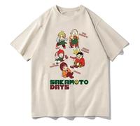 Per Le Donne Maglietta Anime SAKAMOTO DAYS Girocollo Cotone Stampa T-Shirt Oversize Unisex Harajuku Vintage Maglietta Casual Moda Manica Corta Da Uomo Donna Cosplay Ragazzi E Ragazze-Black||XS