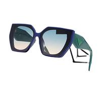 Per le donne Oversize Cat Eye Frame Occhiali da sole Golden Bar Legs Beach Fishing Men Maschio Grandi Occhiali da sole UV400, Verde, taglia unica 2026