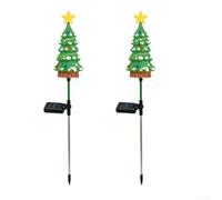 Per le luci solari dell'albero di Natale per l'albero di Natale solare | Lampada da terra a LED per esterni, 70 cm, per giardino, cortile, patio, illuminazione natalizia in plastica resistente alle