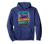 per Le Stelle di Brawl Showdown, i Divertenti Giocatori Non Hanno Tempo Brawl Bro Felpa con Cappuccio, Unisex per Adulti, Navy, M