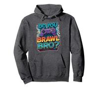 per Le Stelle di Brawl Showdown, i Divertenti Giocatori Non Hanno Tempo Brawl Bro Felpa con Cappuccio, Unisex per Adulti, Grigio Scuro, S