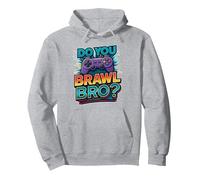 per Le Stelle di Brawl Showdown, i Divertenti Giocatori Non Hanno Tempo Brawl Bro Felpa con Cappuccio, Unisex per Adulti, Grigio Melange, M