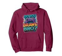 per Le Stelle di Brawl Showdown, i Divertenti Giocatori Non Hanno Tempo Brawl Bro Felpa con Cappuccio, Unisex per Adulti, Bordeaux, S